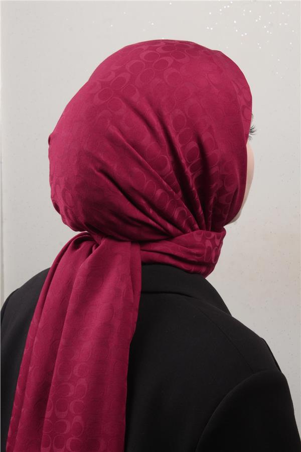 Pamuklu Jakar Şal 4113-13 Bordo