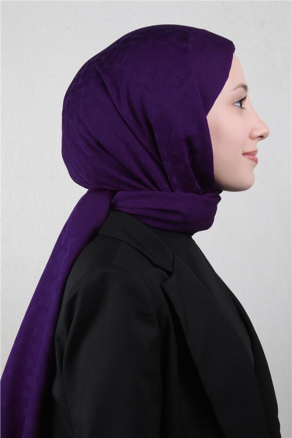 Pamuklu Jakar Şal 4113-19 Mor