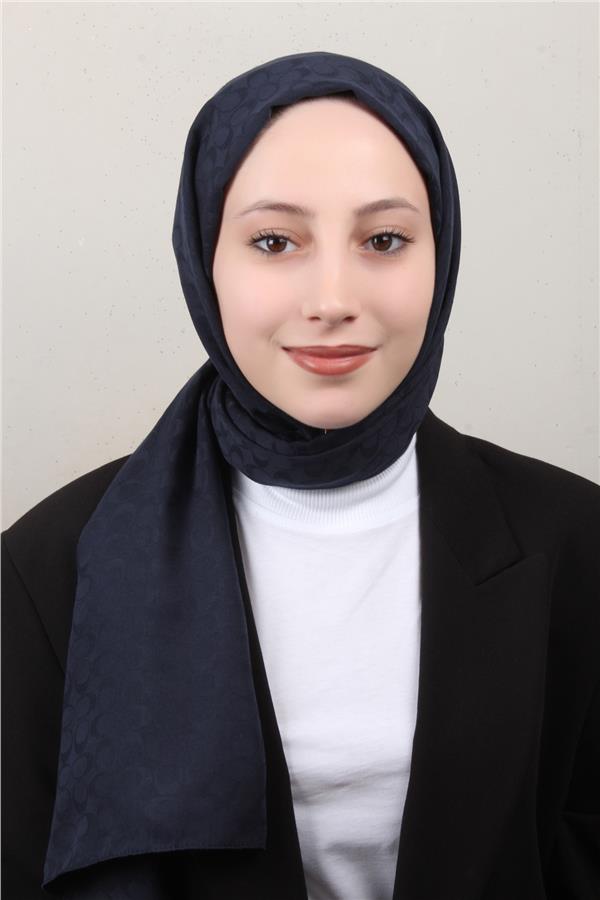 Pamuklu Jakar Şal 4113-2 Lacivert