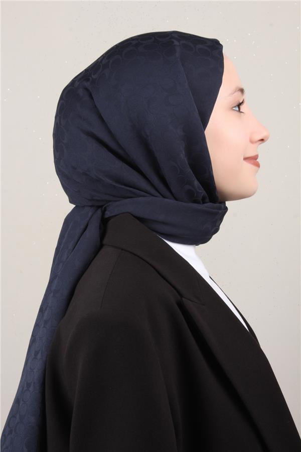 Pamuklu Jakar Şal 4113-2 Lacivert