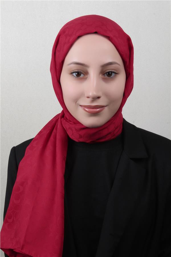 Pamuklu Jakar Şal 4113-23 Kırmızı