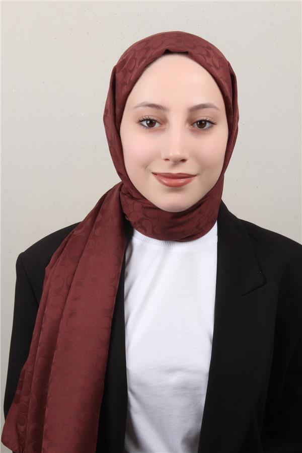 Pamuklu Jakar Şal 4113-3 Acı Kahve