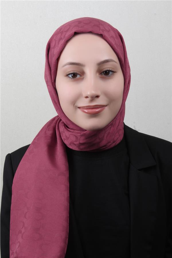 Pamuklu Jakar Şal 4113-30 Vişne Çürüğü