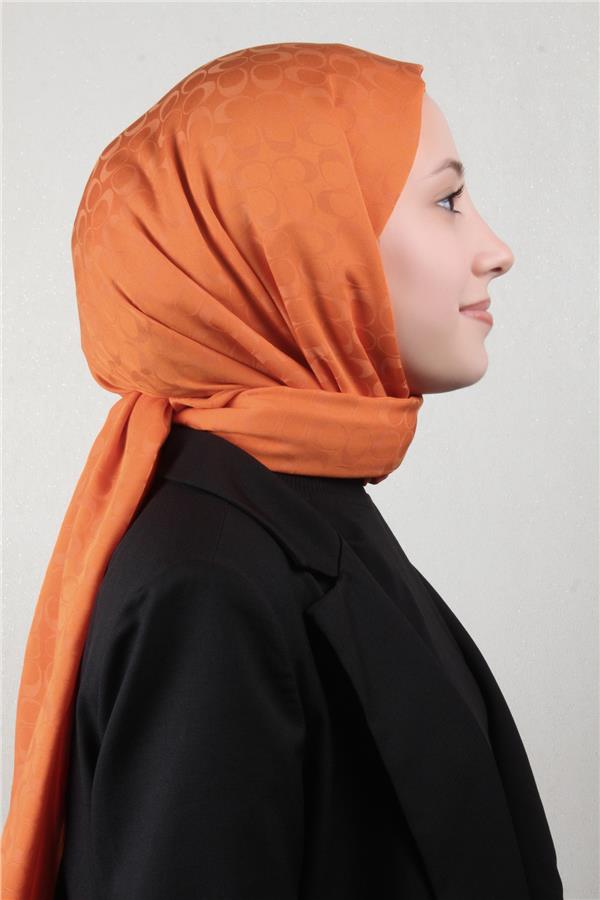 Pamuklu Jakar Şal 4113-31 Turuncu