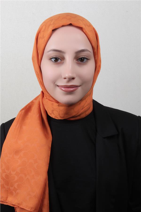 Pamuklu Jakar Şal 4113-31 Turuncu