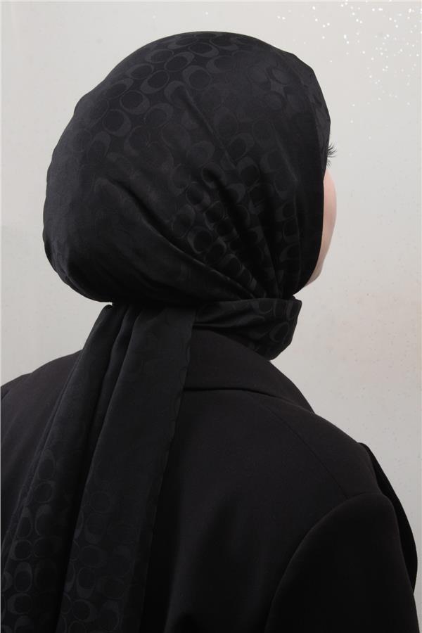 Pamuklu Jakar Şal 4113-6 Siyah