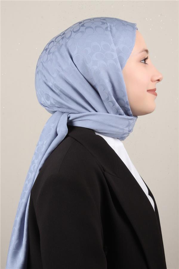 Pamuklu Jakar Şal 4113-7 Bebe Mavisi