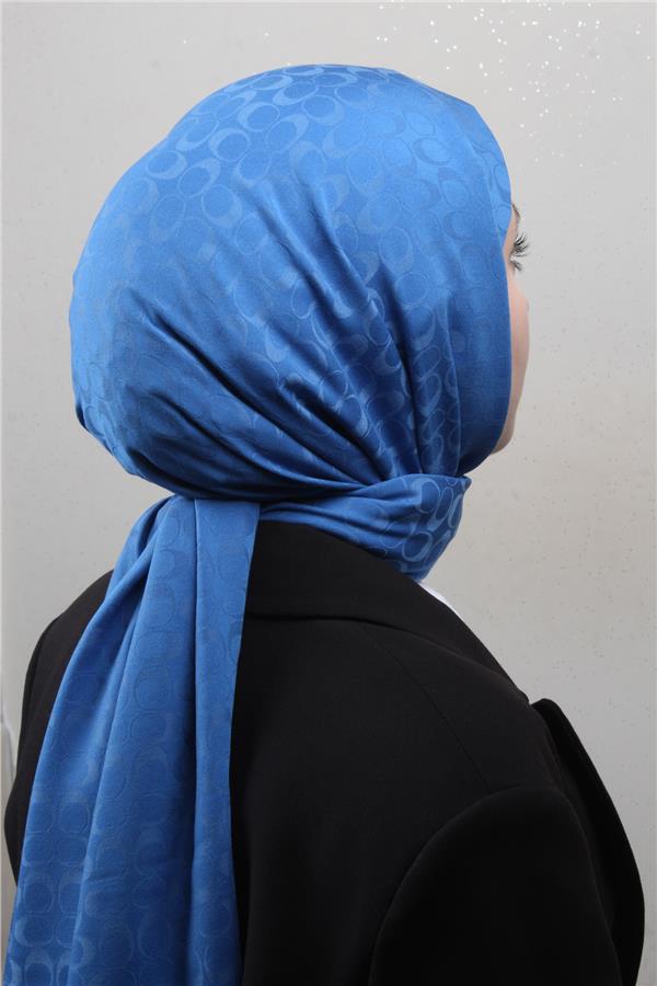 Pamuklu Jakar Şal 4113-9 Mavi