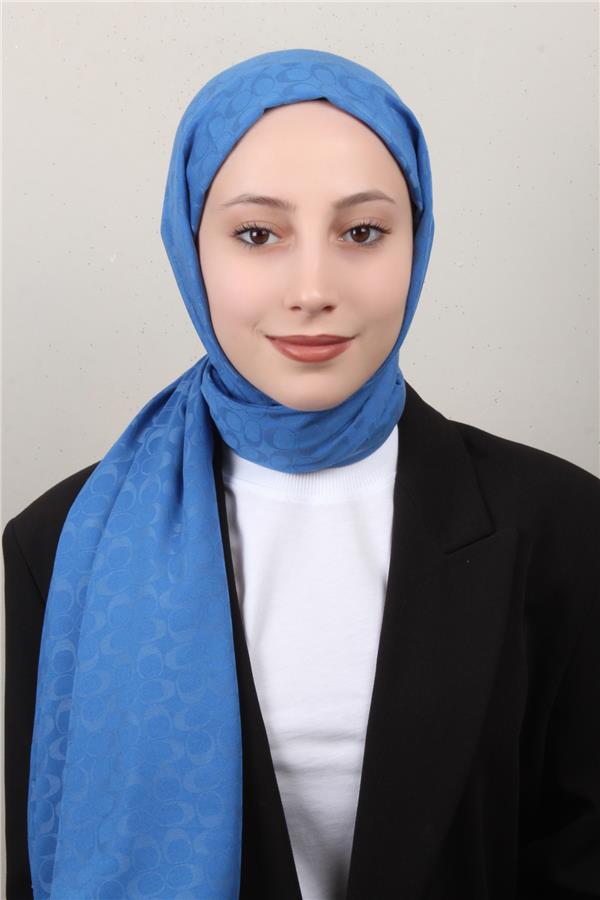 Pamuklu Jakar Şal 4113-9 Mavi