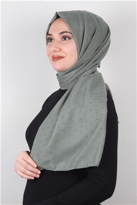 Pamuklu Pıt Pıt Şal 3092-40 Mint Yeşili