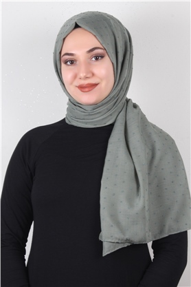 Pamuklu Pıt Pıt Şal 3092-40 Mint Yeşili