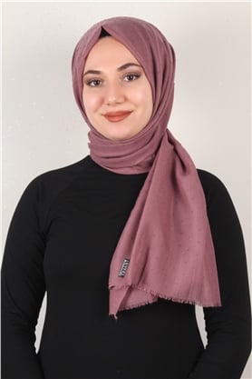 Pamuklu Pıt Pıt Şal 3092-43 Gül Kurusu