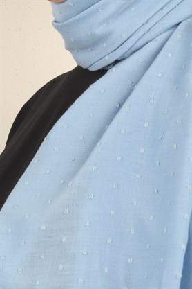 Pamuklu Pıt Pıt Şal 3092-44 Bebe Mavisi