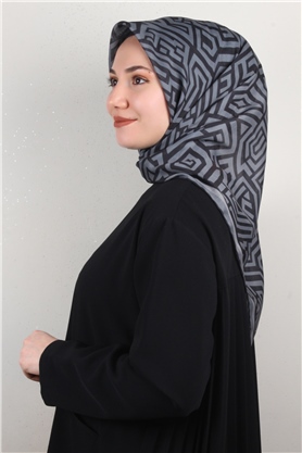 Pamuklu Soft Eşarp 3301-3 Füme