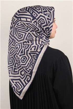 Pamuklu Soft Eşarp 3301-6 Lacivert