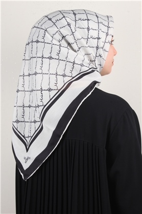 Pamuklu Soft Eşarp 3304-1 Kemik