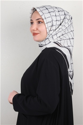 Pamuklu Soft Eşarp 3304-1 Kemik