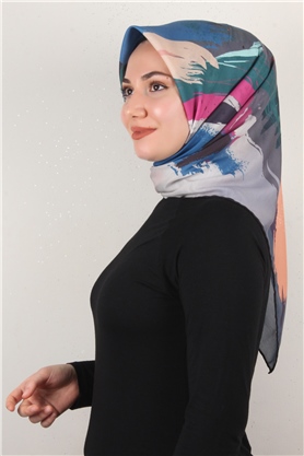 Pamuklu Soft Eşarp 3307-1 Füme