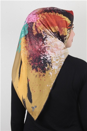 Pamuklu Soft Eşarp 3307-4 Sarı