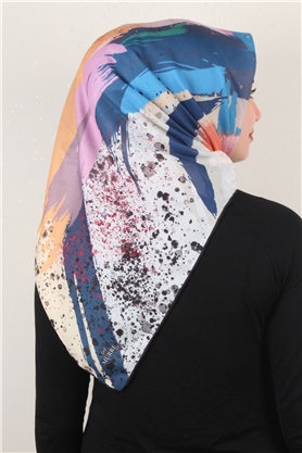 Pamuklu Soft Eşarp 3307-7 İndigo