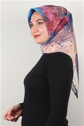 Pamuklu Soft Eşarp 3307-7 İndigo