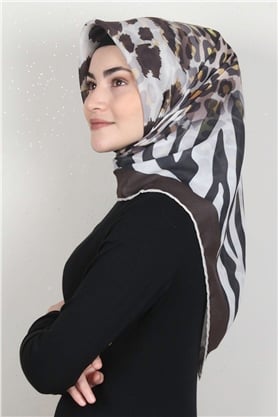 Pamuklu Soft Eşarp 3318-4 Kahverengi