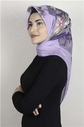 Pamuklu Soft Eşarp 3325-10 Desenli
