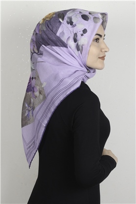 Pamuklu Soft Eşarp 3325-10 Desenli