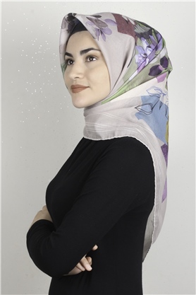 Pamuklu Soft Eşarp 3325-2 Desenli
