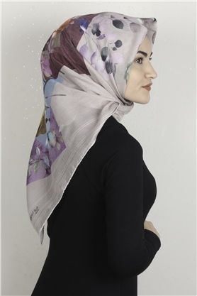 Pamuklu Soft Eşarp 3325-2 Desenli