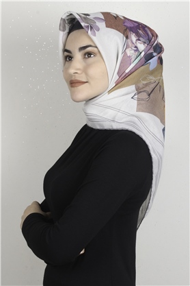 Pamuklu Soft Eşarp 3325-3 Desenli