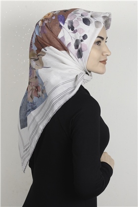 Pamuklu Soft Eşarp 3325-3 Desenli