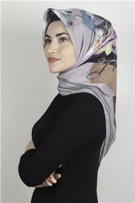 Pamuklu Soft Eşarp 3325-4 Desenli