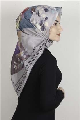 Pamuklu Soft Eşarp 3325-4 Desenli