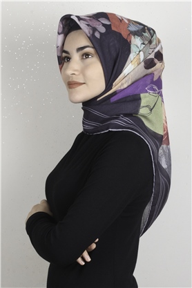 Pamuklu Soft Eşarp 3325-7 Desenli
