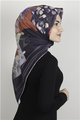 Pamuklu Soft Eşarp 3325-7 Desenli