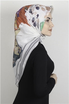 Pamuklu Soft Eşarp 3325-8 Desenli