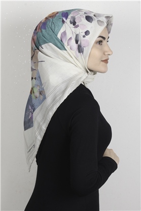 Pamuklu Soft Eşarp 3325-9 Desenli