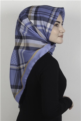 Pamuklu Soft Eşarp 3335-12 Mavi