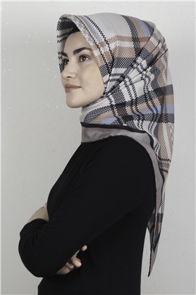 Pamuklu Soft Eşarp 3335-15 Çöl Kahvesi
