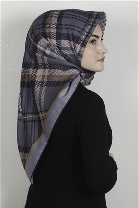 Pamuklu Soft Eşarp 3335-2 Füme