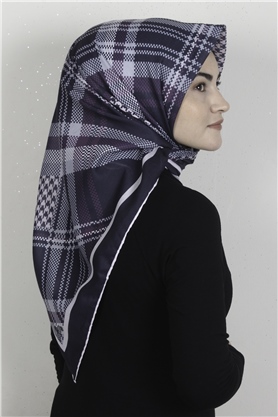 Pamuklu Soft Eşarp 3335-4 Lacivert