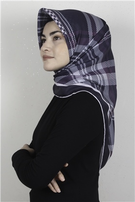 Pamuklu Soft Eşarp 3335-4 Lacivert