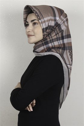 Pamuklu Soft Eşarp 3335-9 Sütlü Kahve