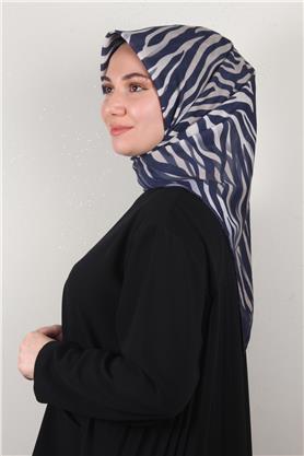 Pamuklu Soft Eşarp 3338-1 Lacivert