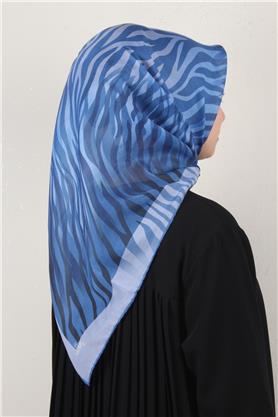 Pamuklu Soft Eşarp 3338-9 Mavi