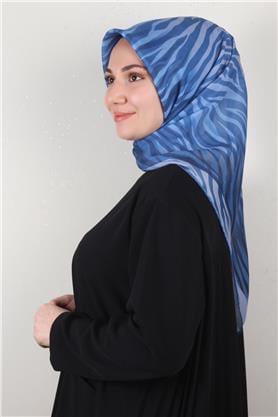 Pamuklu Soft Eşarp 3338-9 Mavi