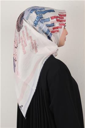 Pamuklu Soft Eşarp 3339-10 Lacivert