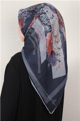 Pamuklu Soft Eşarp 3339-2 Lacivert