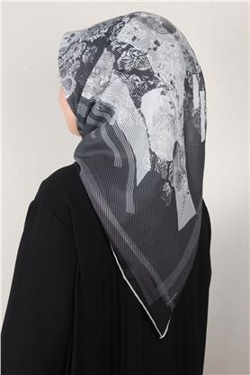 Pamuklu Soft Eşarp 3339-6 Siyah